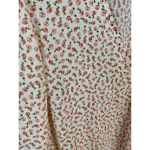 Sienna Sky Cream and Pink Floral Wrap 3/4 Sleeve Blouse Size Small - Picture 4 of 11